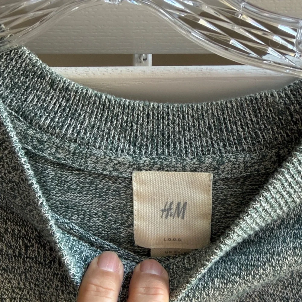 H&M Men's Heathered Sage Crewneck Sweater